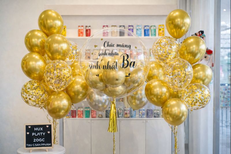 Combo Bóng Bay Helium Jumbo Trang Trí Sinh Nhật Sang Trọng