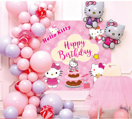  Combo bóng trang trí sinh nhật Background cho bé Chủ Đề Hello Kitty