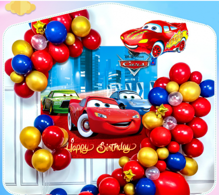Combo bóng trang trí sinh nhật Background Chủ Đề Pixar Car